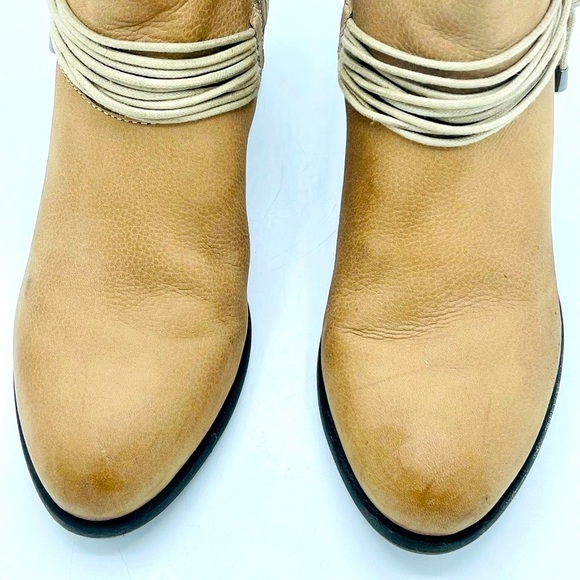 STEVE MADDEN ALL LEATHER ACCENT BOOTIES IN TAN - Picture 10 of 14